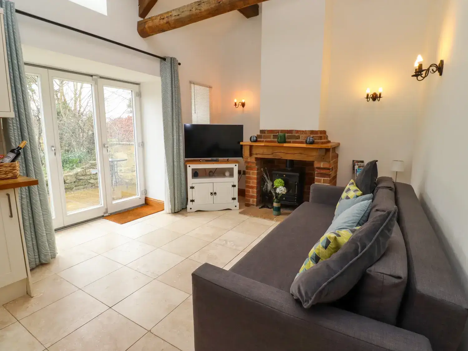 Christon Well Open-Plan Living Room Fireplace